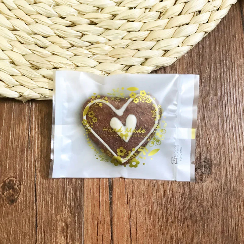 100 шт./лот благородный золотой венок прозрачный мешок ручной работы для выпечки