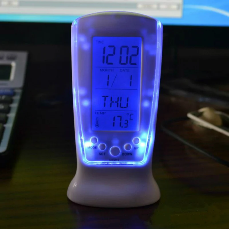 Led Electronic Luminou Snooze Ray Light Calendar Thermometer Dawdler Digital Alarm Clocks Timer | Дом и сад
