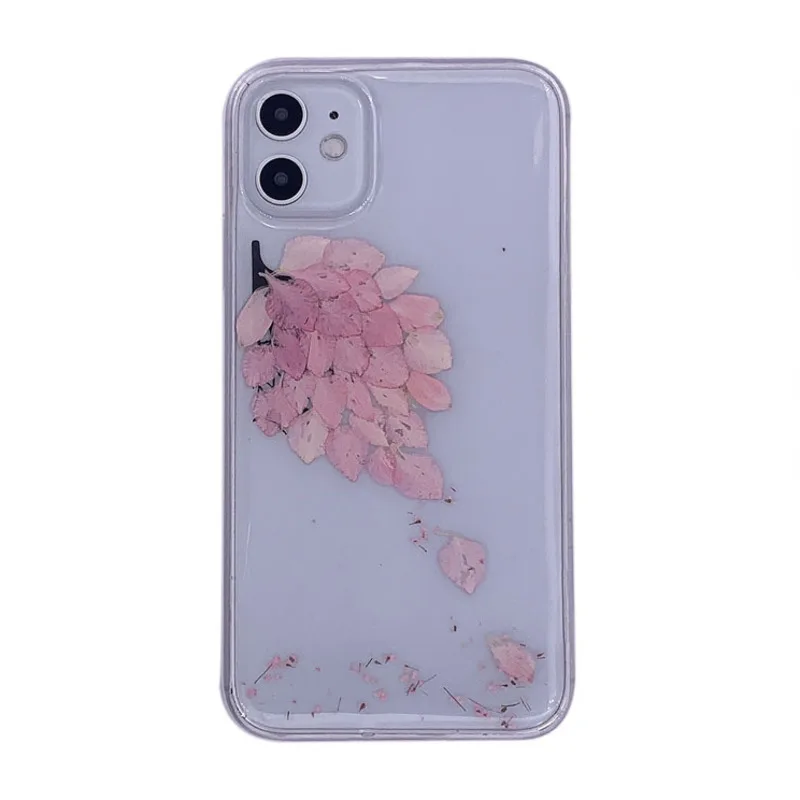 

Transparent flower phone case is suitable for iPhone11 12Pro Max mini X XR XS XSMax 8 7 6PluS anti-drop protective back cover