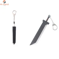 game final fantasy 7 keychain cloud strife buster remake zack fair weapon sword of armor break key ring pendant jewelry gift