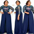 Африканский женский шифоновый Элегантный Модный комбинезон с цветными бусинами + пояс