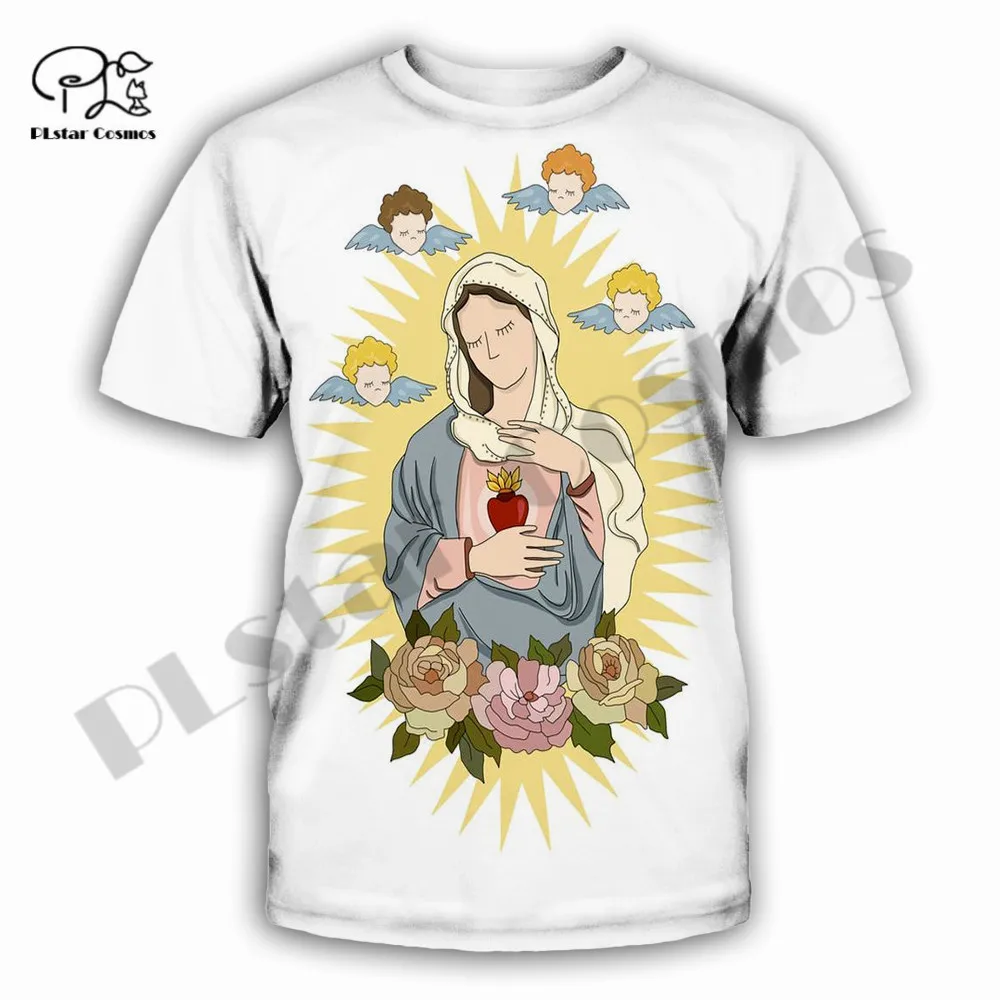 

PLstar Cosmos 3DPrint Funny Saint Mary Art Premium Awsome Unique Funny Man/Woman Harajuku Streetwear T-Shirt Short Sleeve Q-1