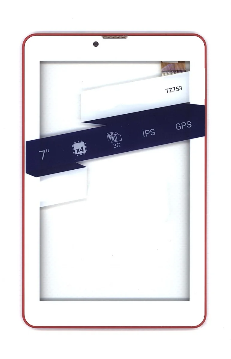 Сенсорное стекло (тачскрин) для Irbis TZ753 красное с рамкой | Мобильные телефоны и