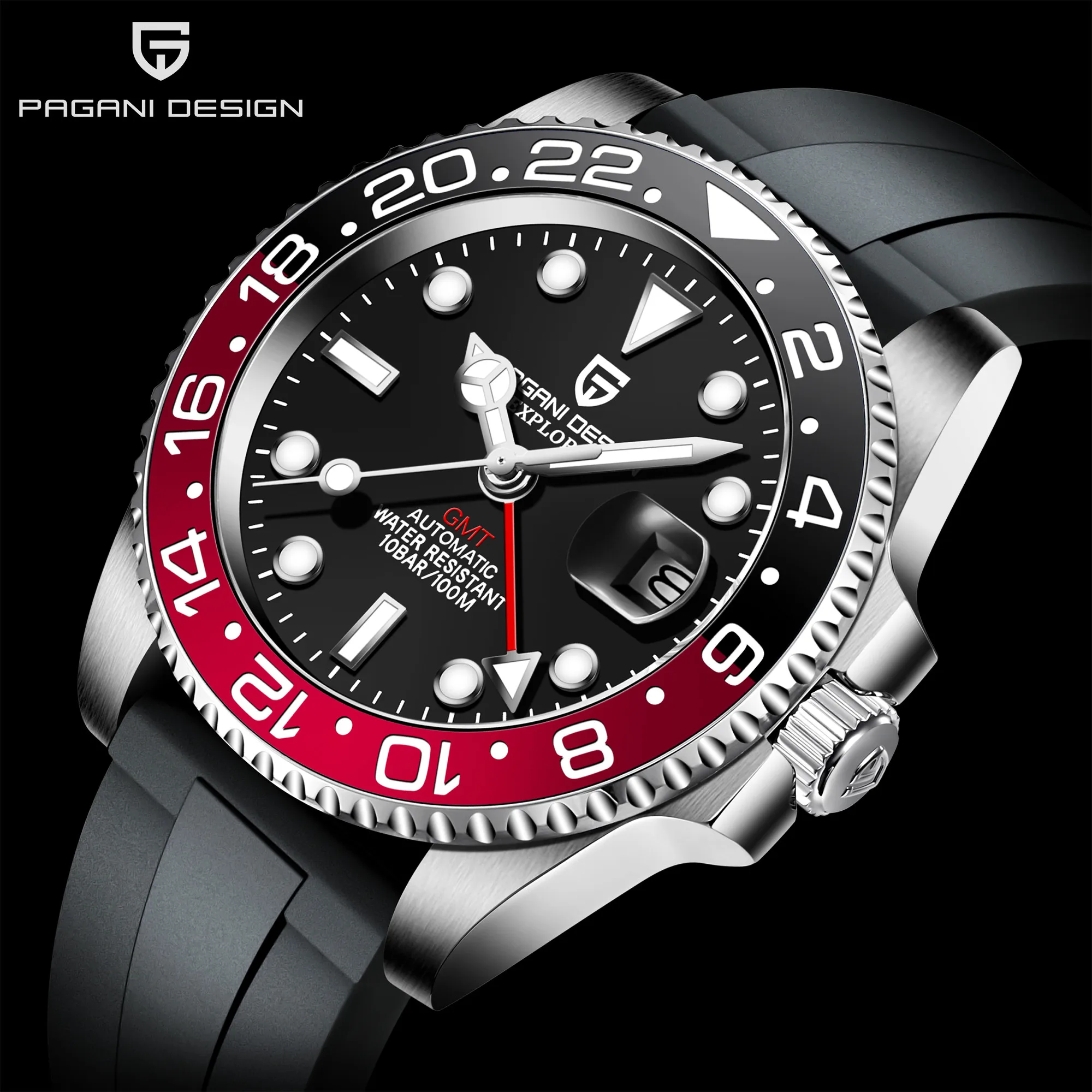 Часы PAGANI DESIGN Мужские механические брендовые Автоматические наручные с