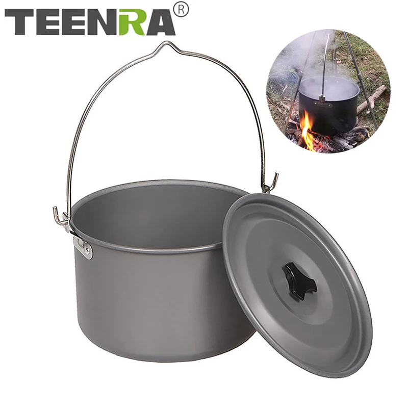 Кастрюля для пикника TEENRA из алюминиевого сплава кастрюля кемпинга приготовления