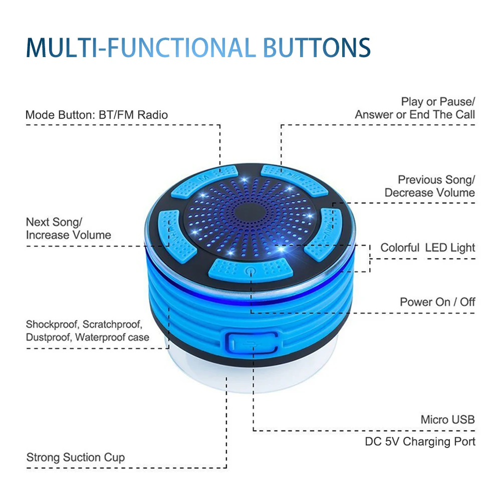 Мини портативный динамик IPX7 водонепроницаемый s беспроводной BT тяжелый бас