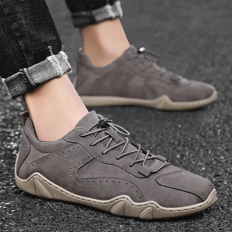 

Туфли мужские из искусственной замши, дышащие удобные, без застежки, кроссовки, Повседневная Уличная обувь для бега, осень