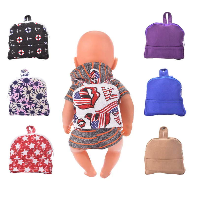 Сумка из плотной ткани в полоску рюкзак подходит 18 дюймов с капюшонами