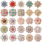 6 шт.лот, розовое золото, кнопки, ювелирные изделия, хрустальные стразы, цветы, 18 мм, кнопки, подходят для браслета, ожерелье