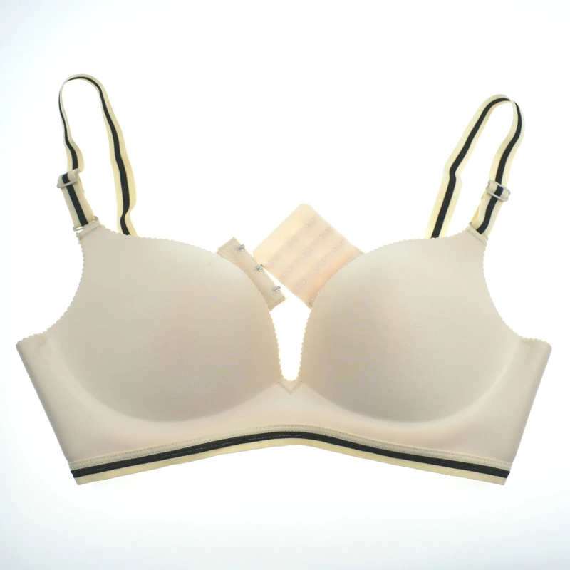 Женский однотонный бюстгальтер пуш ап бесшовный из спандекса с широкими
