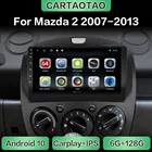 Автомагнитола на Android 10 с GPS-навигацией, Wi-Fi, мультимедийный плеер для автомобиля MAZDA 2 Mazda2 2007-2008, DSP, RDS, IPS, без DVD, 2din