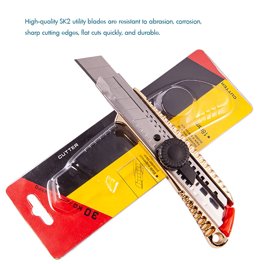 

Портативный Коробка резак многофункциональный нож сверхпрочные выдвижные ручки нож для обоев, корпус из цинкового сплава, Нержавеющая ста...