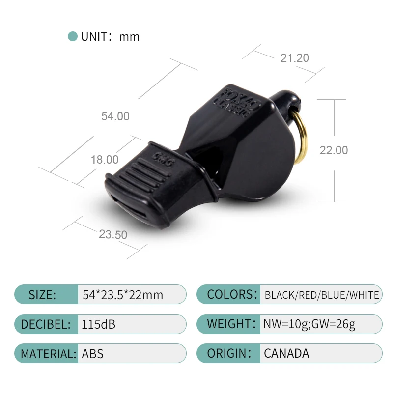 Канада Оригинал лиса 40 Классический CMG с Lanyard3 Chamber Pealess мягкая ручка для рта 115 дБ