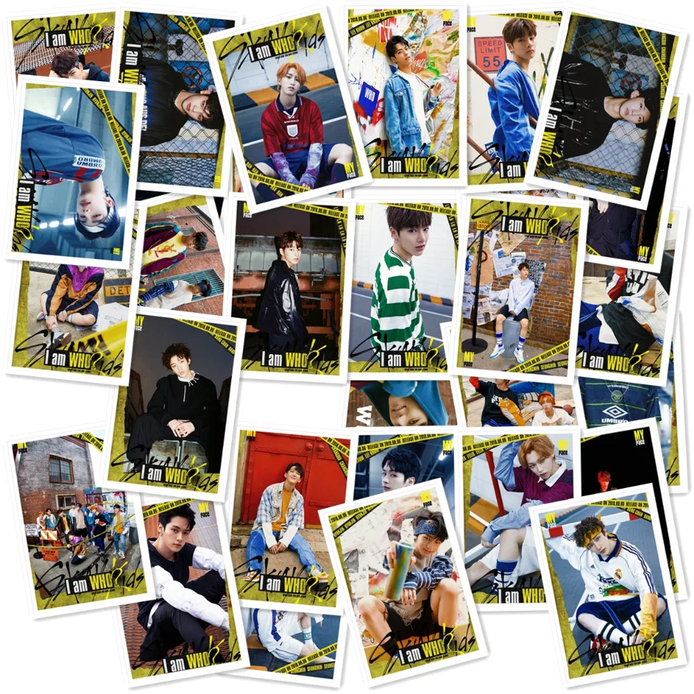 40pcs/Set KPOP Stray Kids New Album I am WHO Crystal Card Lomo Cards Stickers Photocard Poster Gift Stationery Set