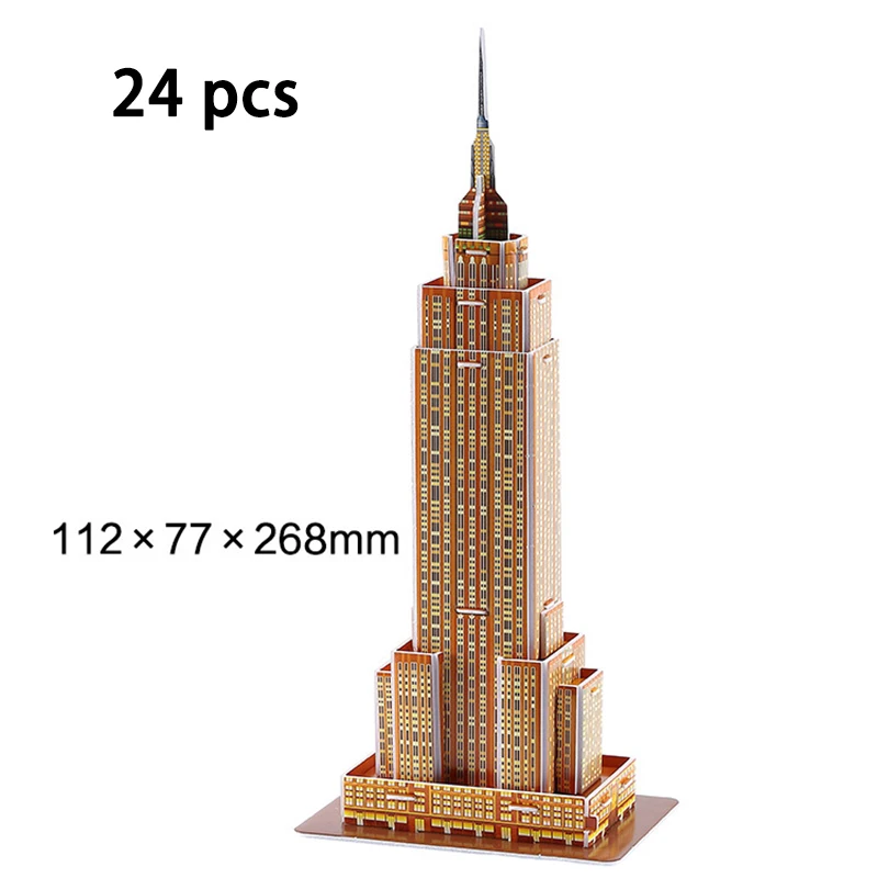 

DIY Architecture 3D Cardboard Puzzle Toys Notre Dame de Paris Eiffel tower Vasily Cathedral World Famous Architectural Model Toy