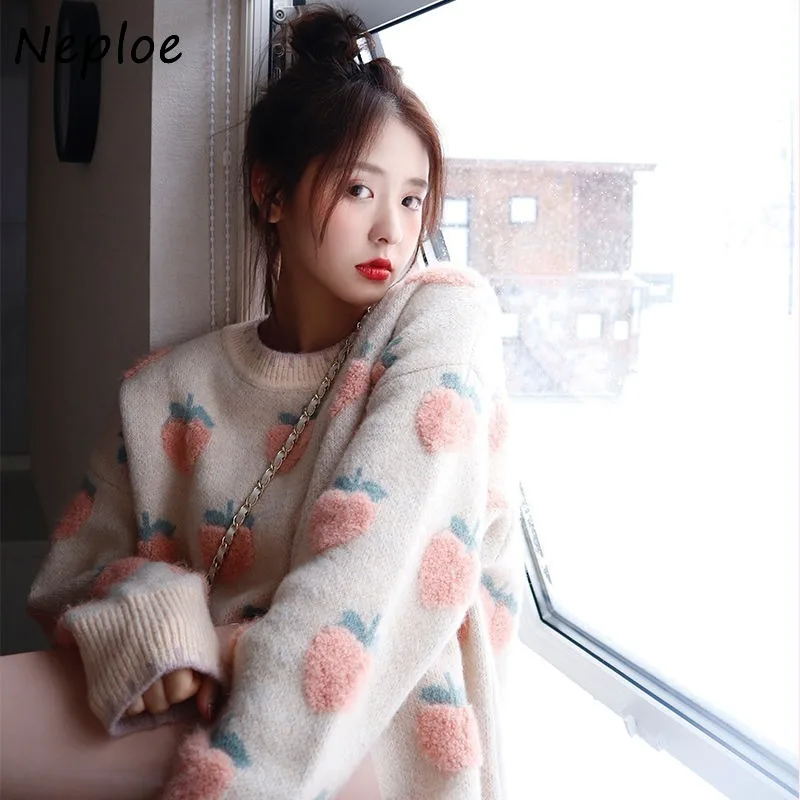 Свитер Neploe Женский осень 2023 новый жаккардовый пуловер модная Милая Корейская