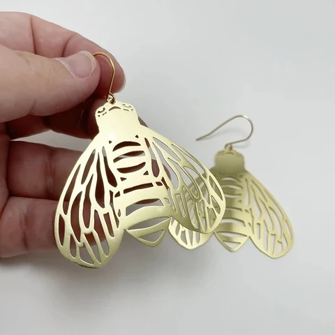

Bee Earrings Bee Dangle Earrings Bee Jewelry Statement Earrings , Unique Gift for Bee Lovers