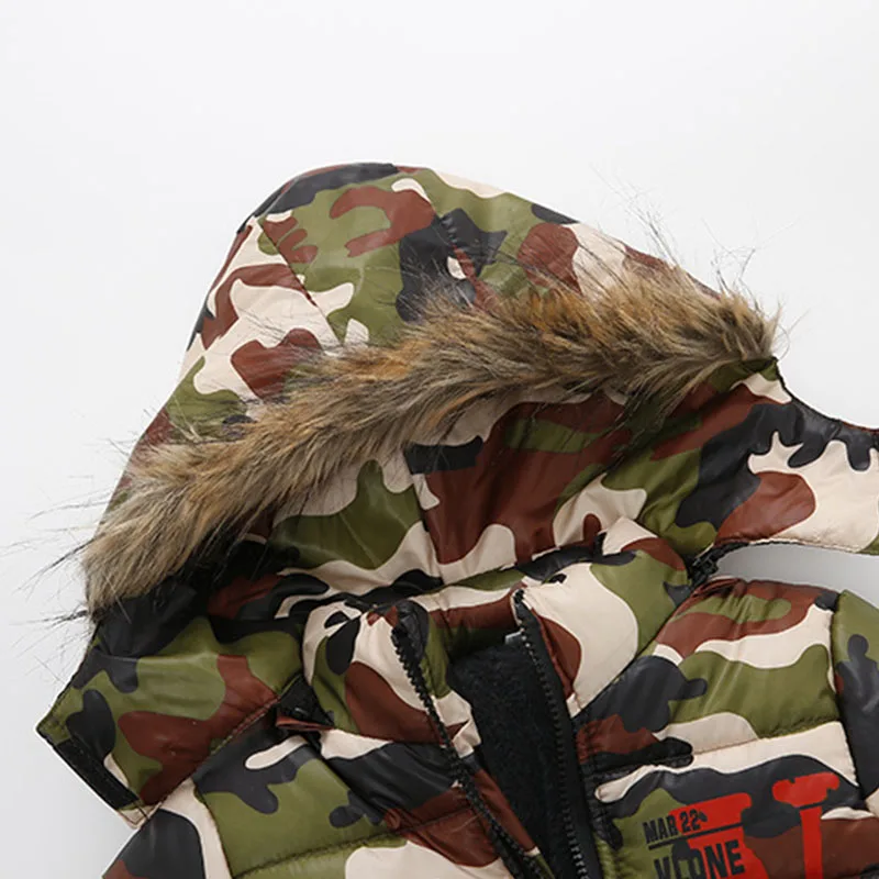 

2020 Autumn Winter Boys Camouflage Jacket Kids Thickened Warm Cotton Outerwear Children Coat Kids Clothes 2-5 years old