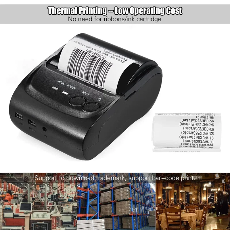5802DD Mini Portable Bluetooth USB Thermal Printer