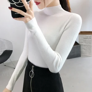 Spring and Autumn New Mock Neck Sweater Womens Slim Fit Fall/Winter Hot-Selling Western Style Inner Wear Long Sleeve Bottoming