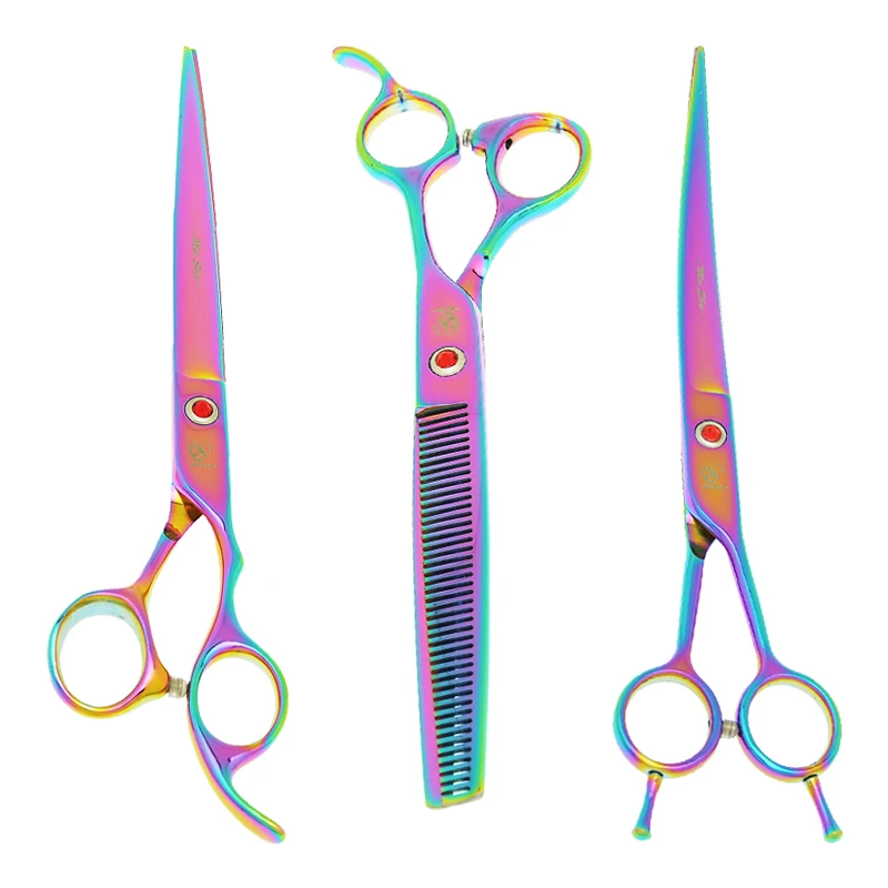 

Meisha 8 inch Professional Pet Grooming Scissors Kit Japan Steel Curved Cutting Thinning Shears Cat Dogs Haircut Tools B0052A