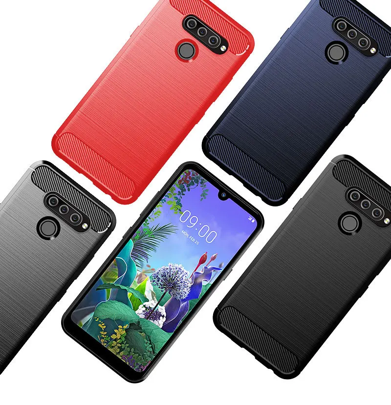 Чехол для LG Q60 K50 чехол из матового углеродного волокна мягкий силиконовый бампер