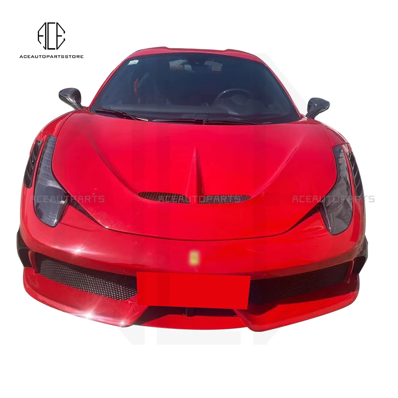 458 Sp Стиль Высококачественный передний бампер из углеродного волокна Frp