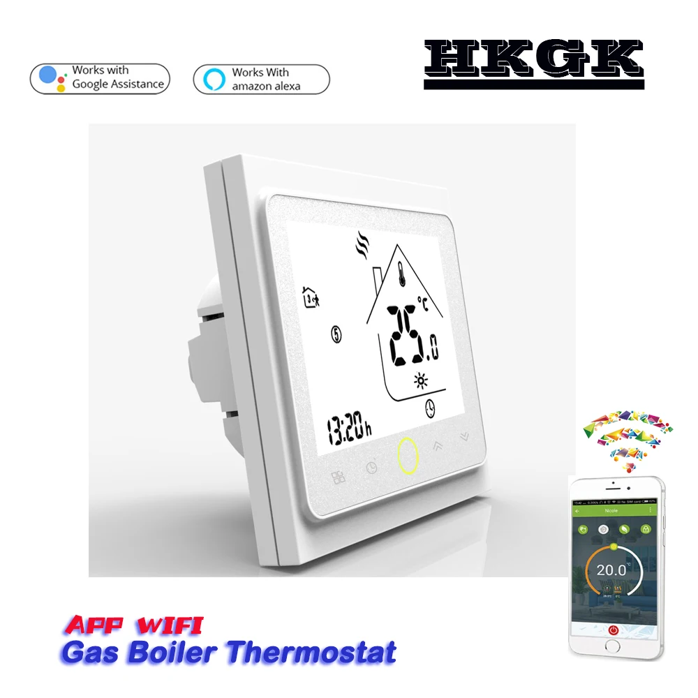APP Works with Alexa Google home Gas Boiler Thermostat Switch WIFI contact Valve radiator for Dry &ampPassive | Инструменты