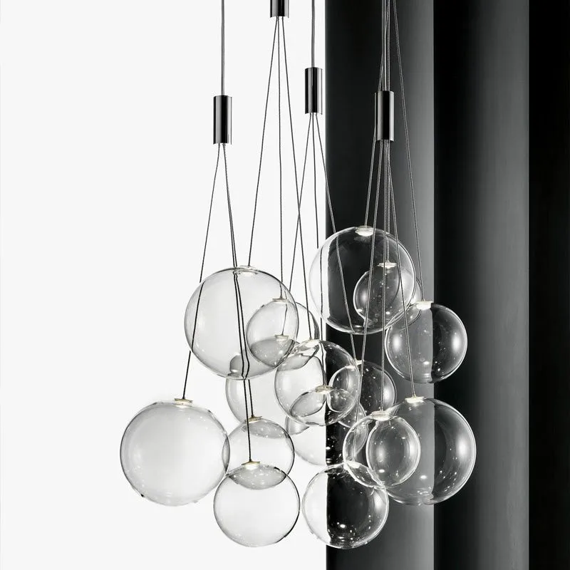Современные светодиодные подвесные светильники со стеклянным шаром, Скандинавская мода, для кухни, спальни, гостиной, столовой, подвесные с...