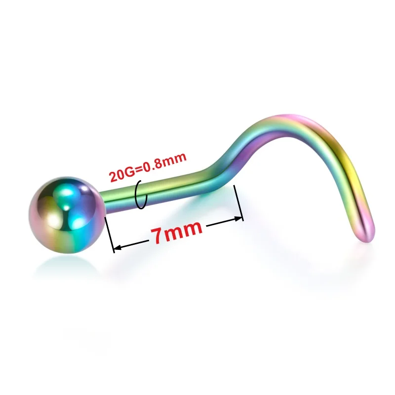 Zolure 20 калибровочный хирургический стальной нос кольцо-гвоздики винтовые шпильки