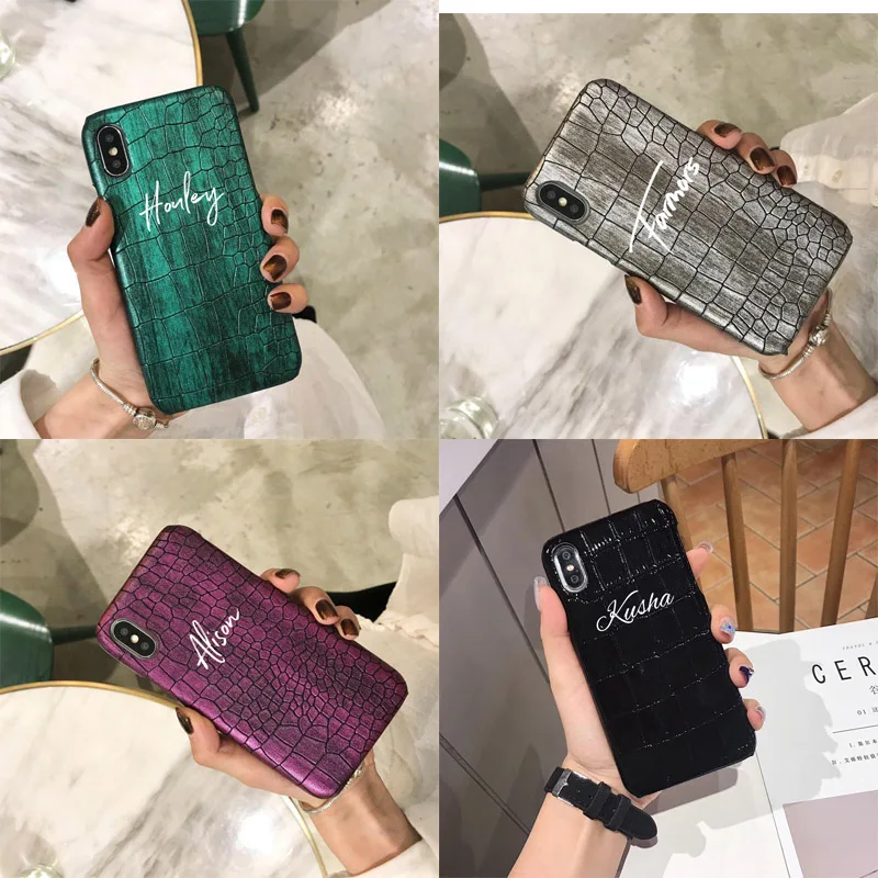 Чехол для iPhone 11 pro XS MAX X XR 6 6S 7/8 Plus из искусственной кожи под крокодиловую кожу |