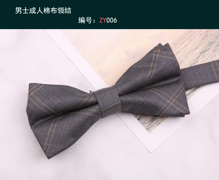 Хлопковый галстук-бабочка в клетку полоску для жениха Свадебный Мужской