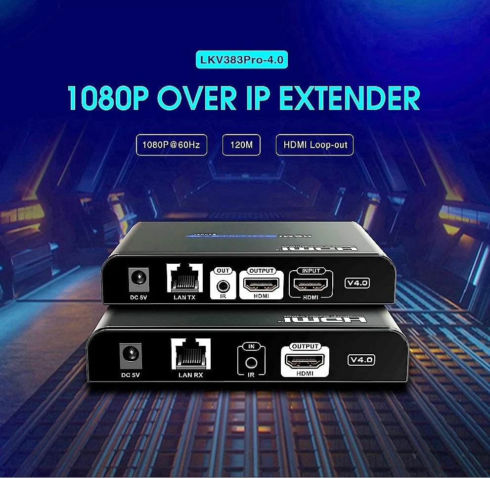 LKV383Pro V4.0 HDMI-совместимый удлинитель TCP IP переключатель маршрутизатора один на