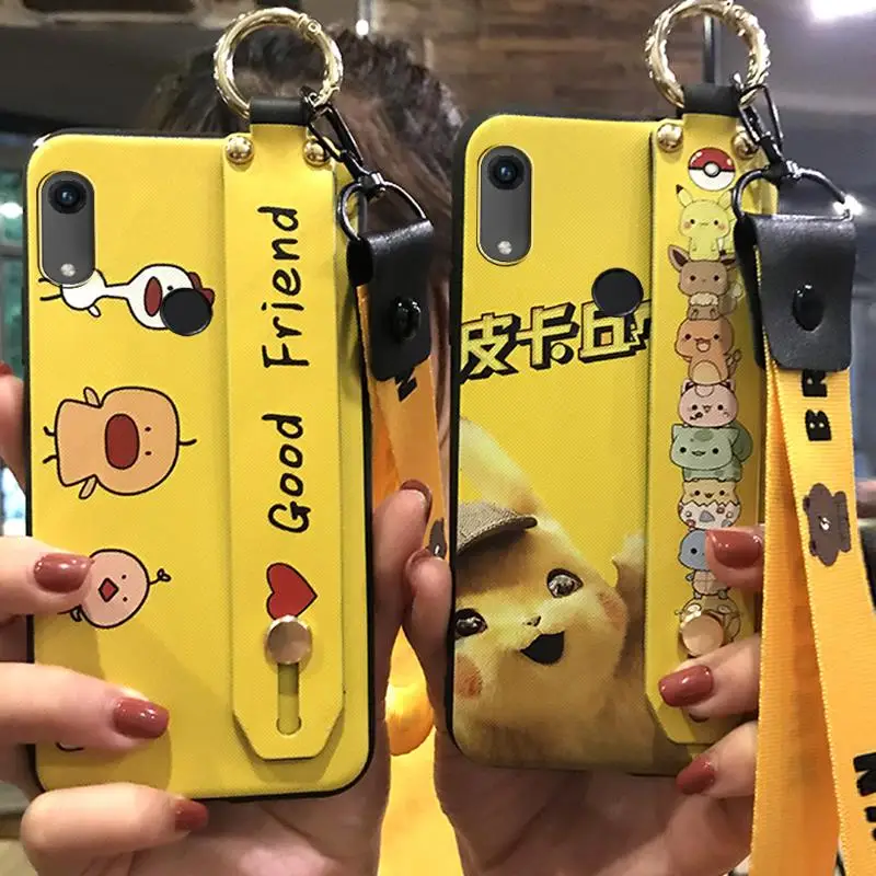 Lanyard Phone Case For Huawei Honor 8A Rear Fingerprint Module / Y6 2019 Enjoy 9E Silicone Cover Holder Carcoon Series | Мобильные