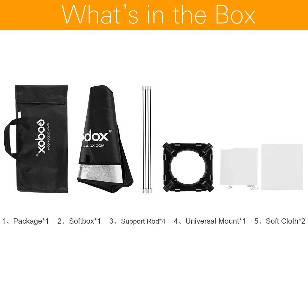 Софтбокс Godox 60*60 см 24*24 &quotУниверсальное крепление софтбокс для студийной