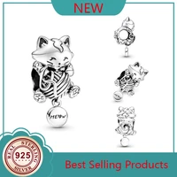 100 925 silver new kitten and wool ball beads are suitable for the original pandora bracelet womens diy charm jewelry