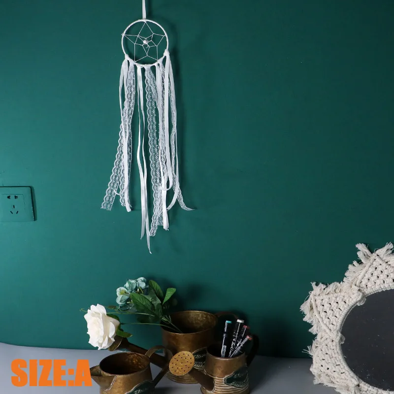 Подвесные белые Ловцы снов ветряные колокольчики подвеска с пером домашний