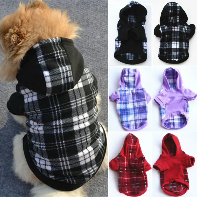 Новинка из флиса для собак жгут плед печатных жилет джемпер свитер пальто малых и