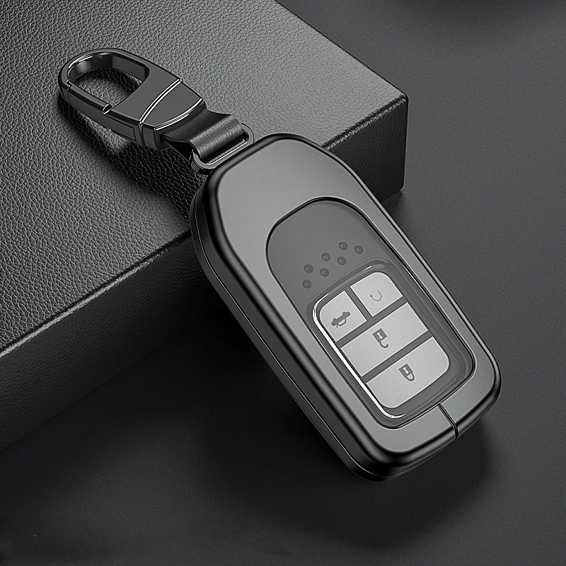 Car Aluminium Alloy+TPU Key Fob Cover Case For Honda Civic City Accord CRV CR-V XR-V Odyssey Vezel Jade Crider Fit Accessories