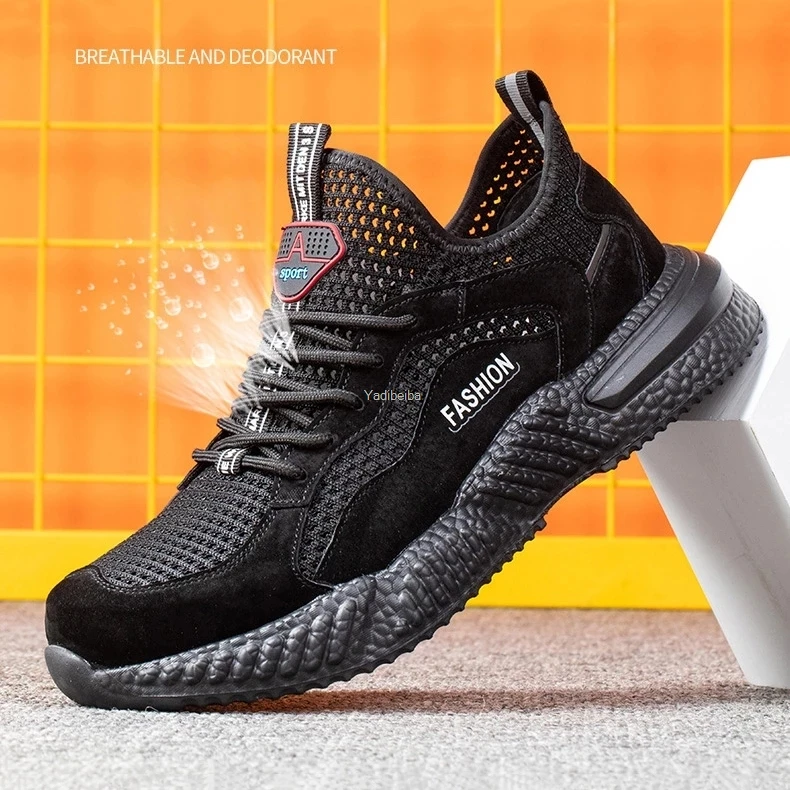 

Steel Toe Work Safety Shoes Men Breathable Work Sneakers Construction Anti-smash Industrial Shoe Anti-Puncture Work Safety Boots