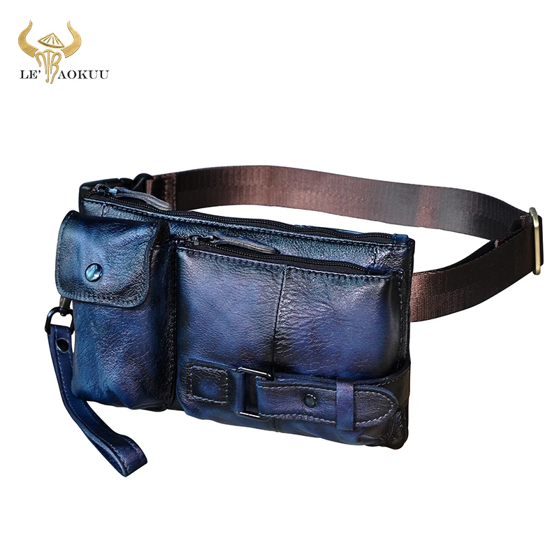 Новый тренд натуральная кожа Мужская модная сумка для путешествий поясная