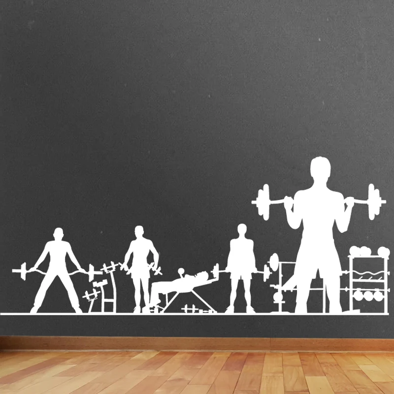 

Fitness Decal Gym Gymnasium Sticker Body-building Posters Vinyl Wall Decals Mural Crossfit Decal Muscle Gym Sticker 1011