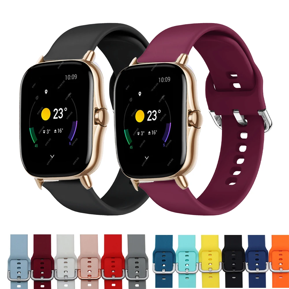 

Ремешок силиконовый для Amazfit Bip S Lite gts gtr, браслет для xiaomi Amazfit GTR 42 мм 47 мм Pace Stratos 3 2 2S, 20/22 мм