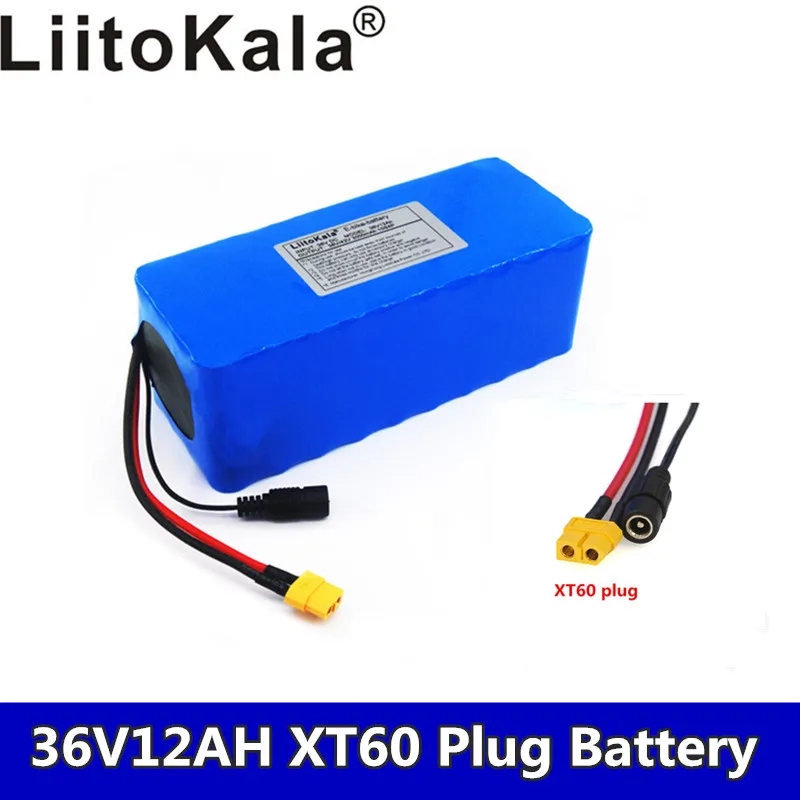 LiitoKala 36V 12ah 10S4P Электрический аккумулятор для велосипеда 18650 литий-ионный аккумулятор 500W высокой мощности 42V мотоцикл скуте XT60 Мужской