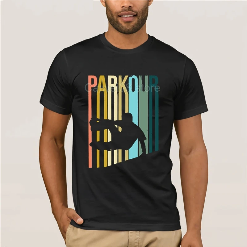 

New Summer Men's Casual Print T-Shirt Fashion Vintage Distressed Style Parkour Silhouette T Shirt Fashion summer T-shirt