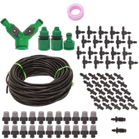 20m 20 nozzles diy drip irrigation system kit automatic watering garden hose micro drip watering kits with adjustable dripper