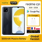 Realme C21 RMX3201 Мобильный телефон Глобальная версия 3GB RAM 32GB ROM MTK Helio G35 6.5'' ЖК-экран 13MP AI тройная камера 5000 мАч Android Разблокировка по отпечатку пальца
