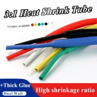 1mlots 31 heat shrink tube with glue dual wall tubing diameter 1 62 43 24 86 47 99 512 7mm adhesive lined sleeve wrap