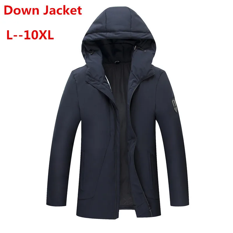 Плюс 10XL 8XL 6XL 5X90% белый утиный пух толстый пуховик Мужское пальто зимние парки