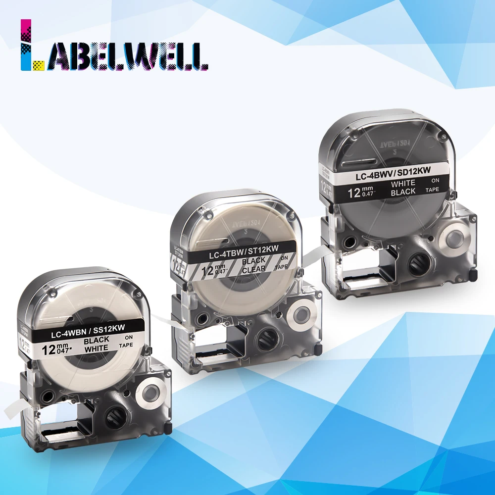 Labelwell 3 шт разноцветные ленты SS12KW LC 4WBN этикетки совместимые для EPSON LW 300 400 600P